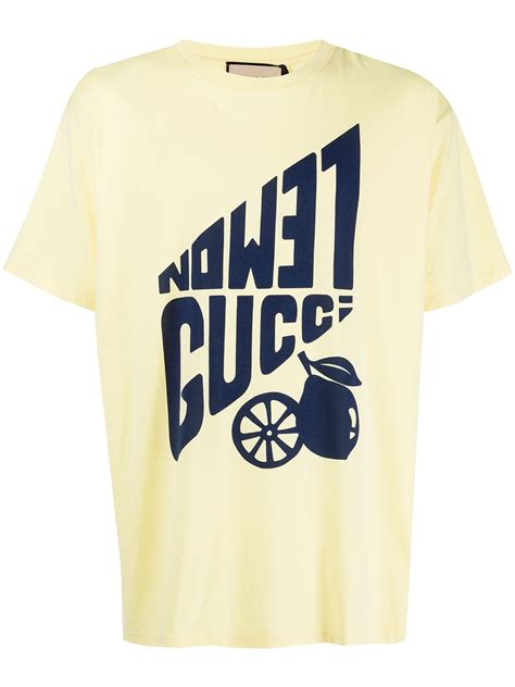 gucci gang t shirt|yellow Lambo with Gucci logo.